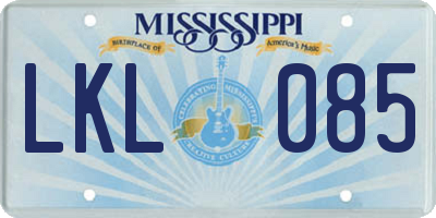 MS license plate LKL085