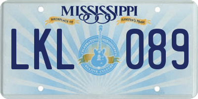 MS license plate LKL089