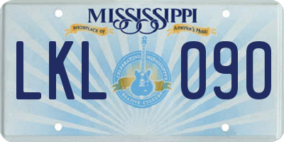 MS license plate LKL090