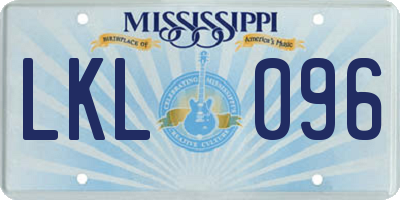 MS license plate LKL096