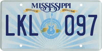 MS license plate LKL097