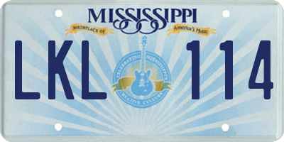 MS license plate LKL114