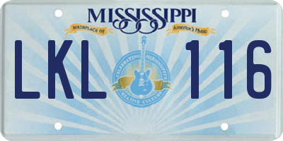MS license plate LKL116