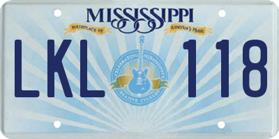 MS license plate LKL118
