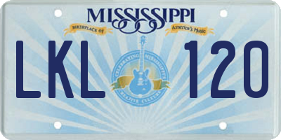 MS license plate LKL120