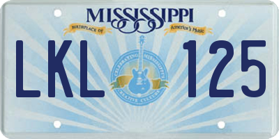 MS license plate LKL125