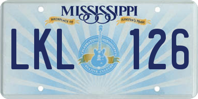 MS license plate LKL126
