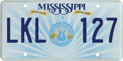 MS license plate LKL127