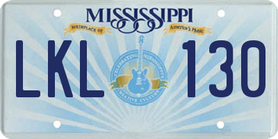 MS license plate LKL130