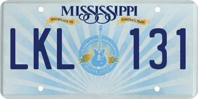MS license plate LKL131