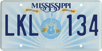 MS license plate LKL134