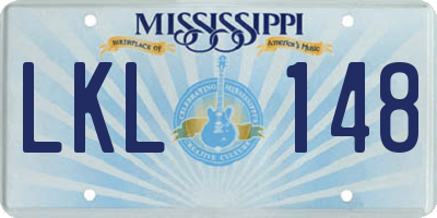 MS license plate LKL148