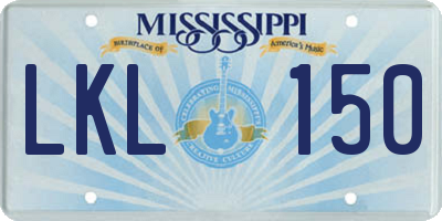MS license plate LKL150