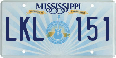 MS license plate LKL151
