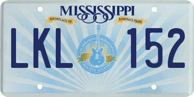MS license plate LKL152