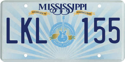 MS license plate LKL155