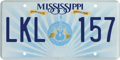MS license plate LKL157