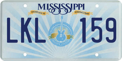 MS license plate LKL159