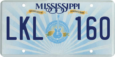 MS license plate LKL160