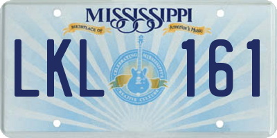 MS license plate LKL161