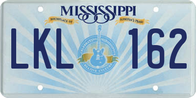 MS license plate LKL162