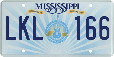 MS license plate LKL166