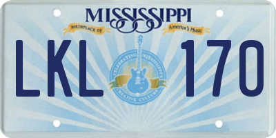 MS license plate LKL170