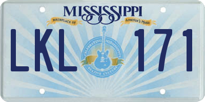 MS license plate LKL171