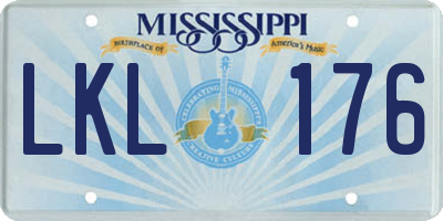 MS license plate LKL176