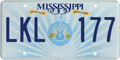 MS license plate LKL177