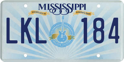 MS license plate LKL184