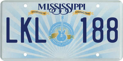 MS license plate LKL188