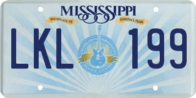 MS license plate LKL199