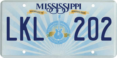 MS license plate LKL202