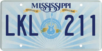 MS license plate LKL211