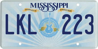 MS license plate LKL223