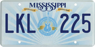 MS license plate LKL225
