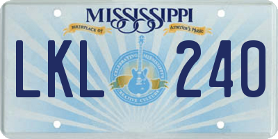 MS license plate LKL240