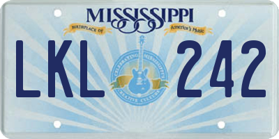 MS license plate LKL242