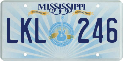 MS license plate LKL246