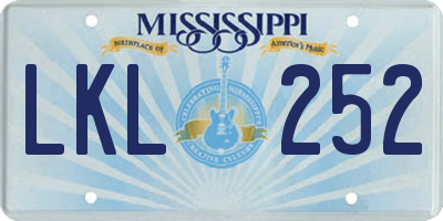 MS license plate LKL252