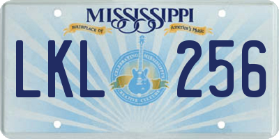 MS license plate LKL256