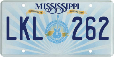 MS license plate LKL262