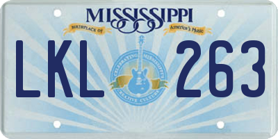 MS license plate LKL263