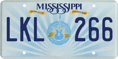 MS license plate LKL266
