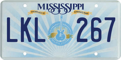 MS license plate LKL267