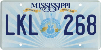MS license plate LKL268