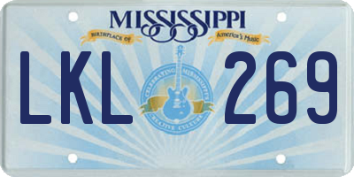 MS license plate LKL269