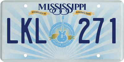 MS license plate LKL271