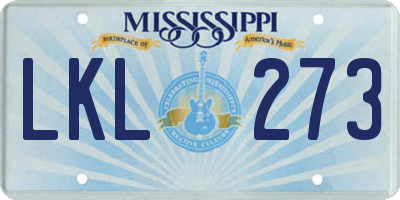 MS license plate LKL273